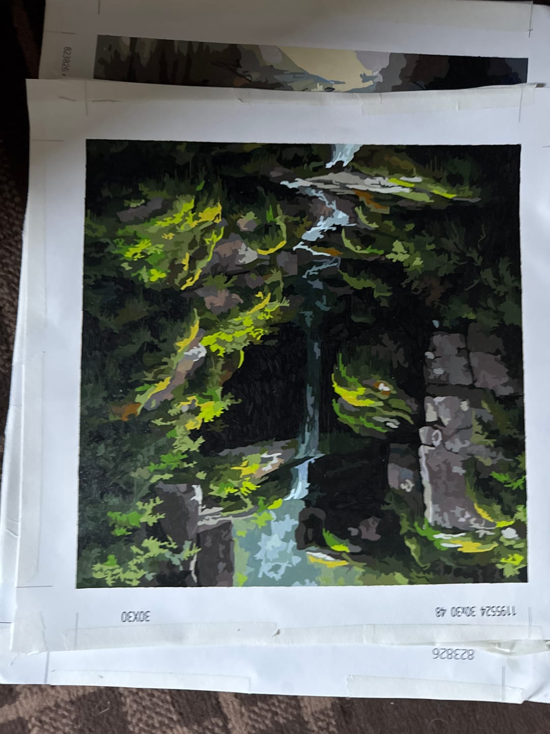 Customer photo review of Lush Green Cascade Stream (Paint by Numbers)