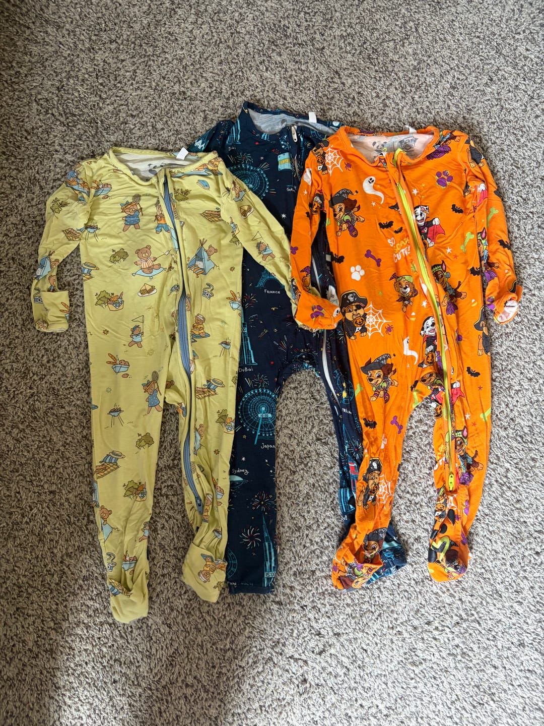 Customer photo review of Teddy Bear Picnic Bamboo Convertible Footie