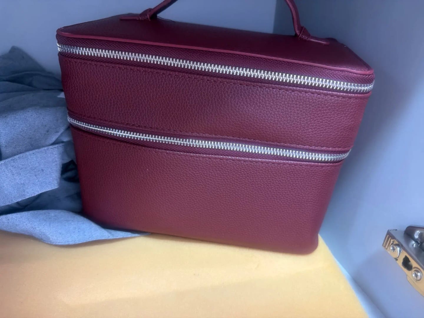 Customer photo review of Double-Layer PU Makeup and Skincare Storage Box with Zipper