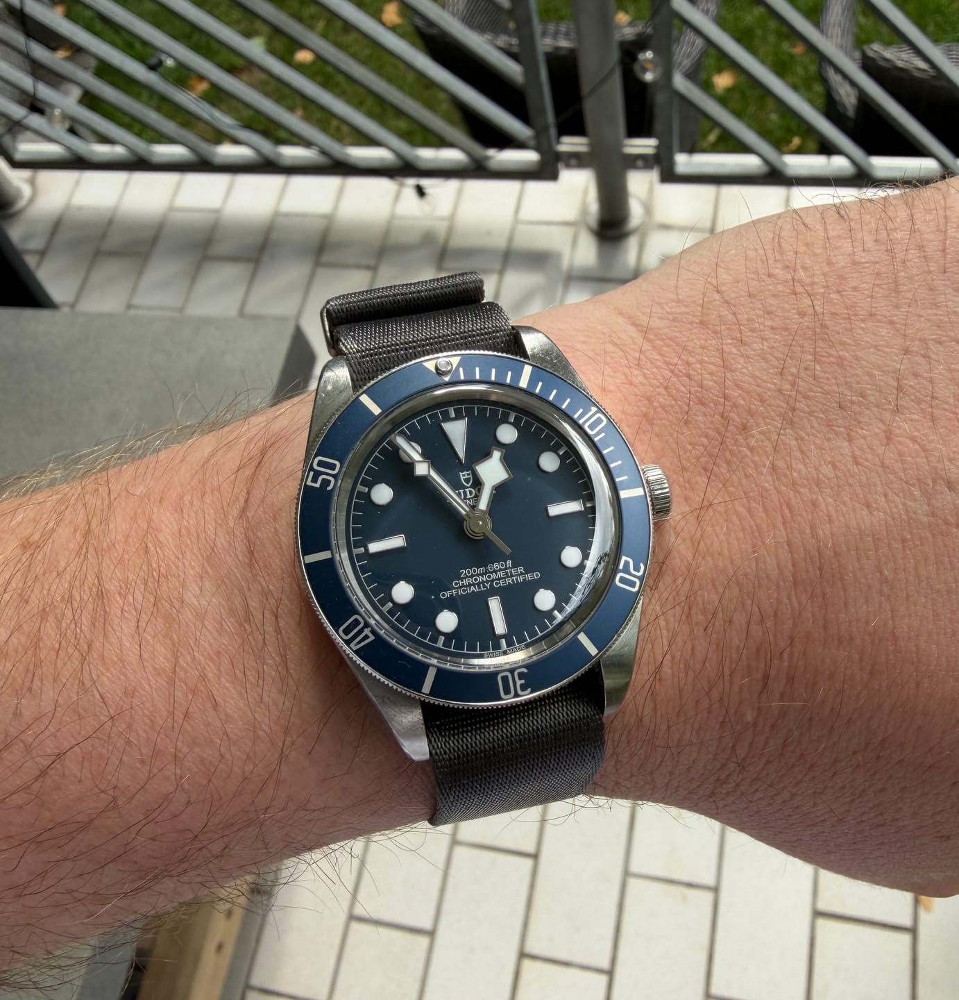 Customer photo review of Admiralty Grey Premium Nylon Watch Strap
