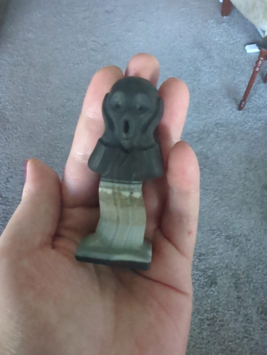 Customer photo review of Natural Crystal Scream Ghost Carving