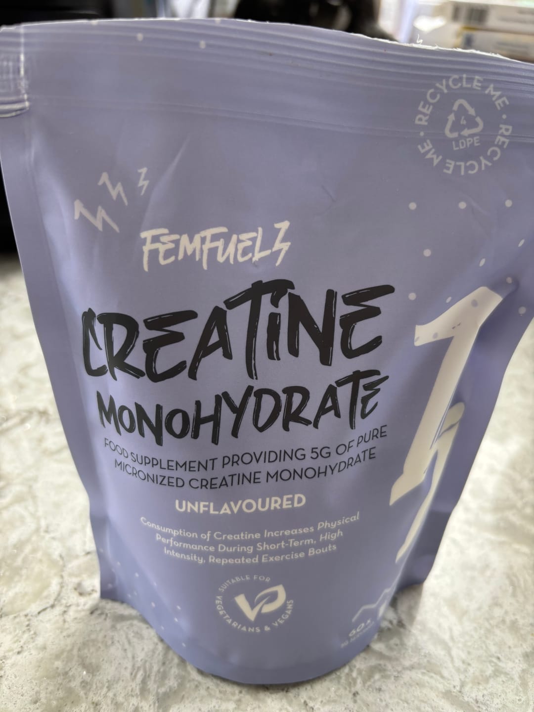 Customer photo review of Creatine Monohydrate Powder