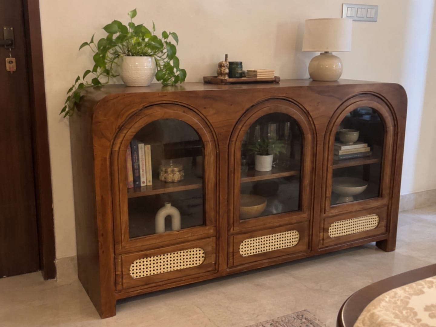 Customer photo review of Veniamin Wooden 54" Crockery Cabinet
