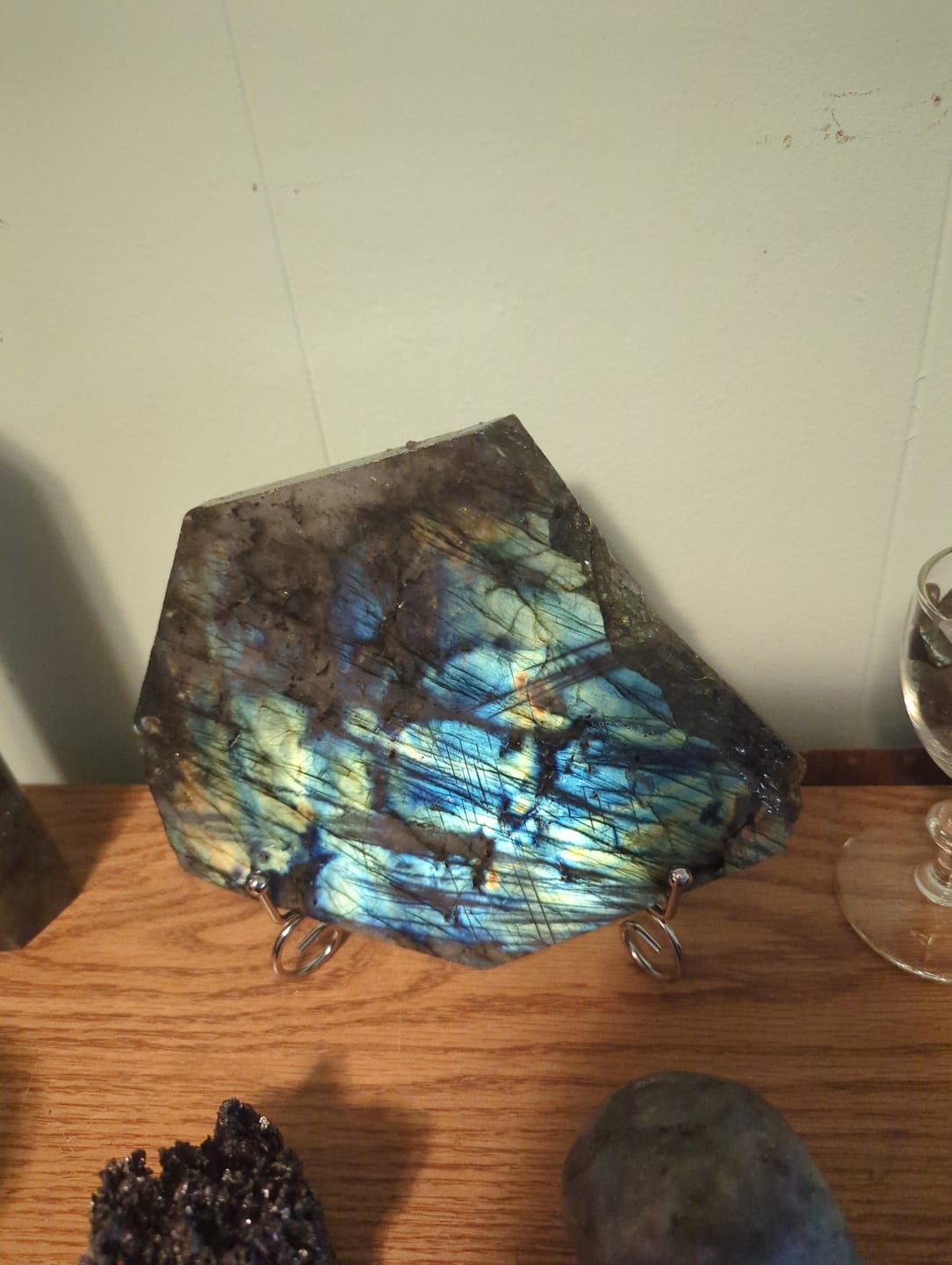 Customer photo review of Unique,A Slightly Imperfect Natural Labradorite Crystal Slice