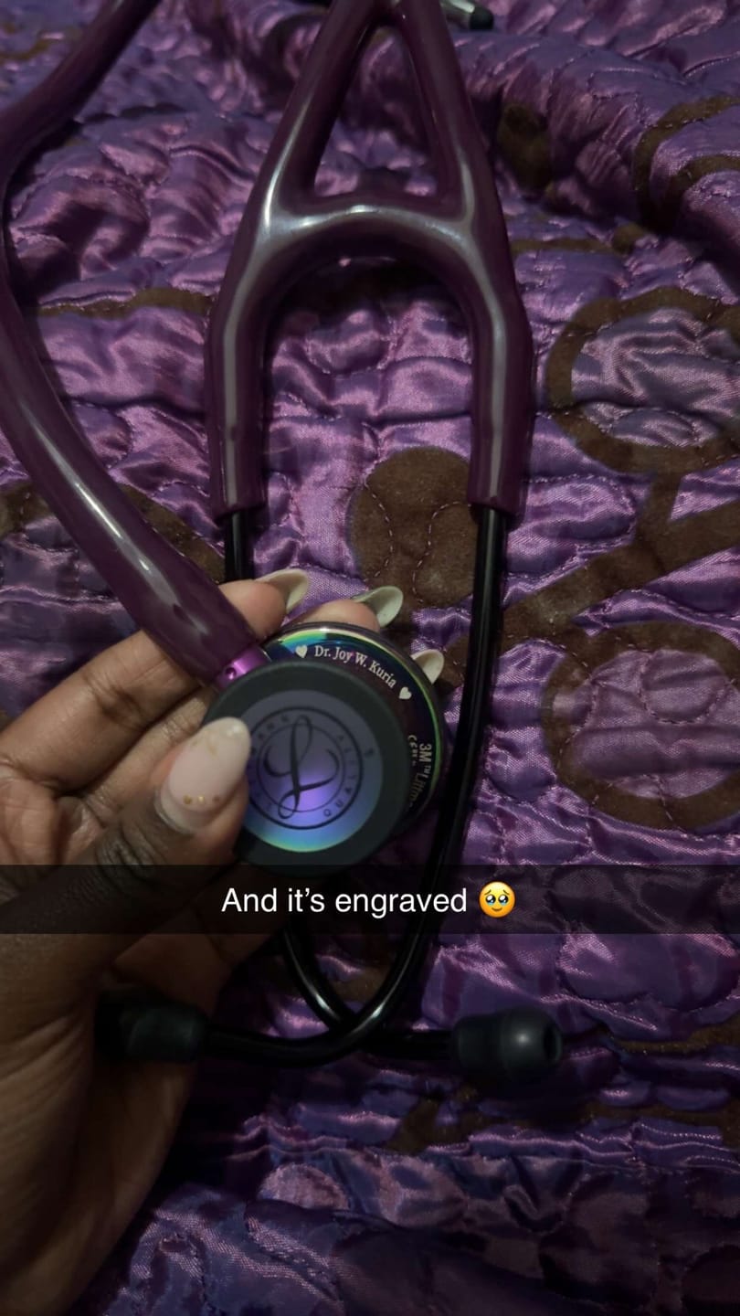 Customer photo review of Littmann Cardiology IV Diagnostic Stethoscope: High Polish Rainbow & Plum - Violet Stem 6239