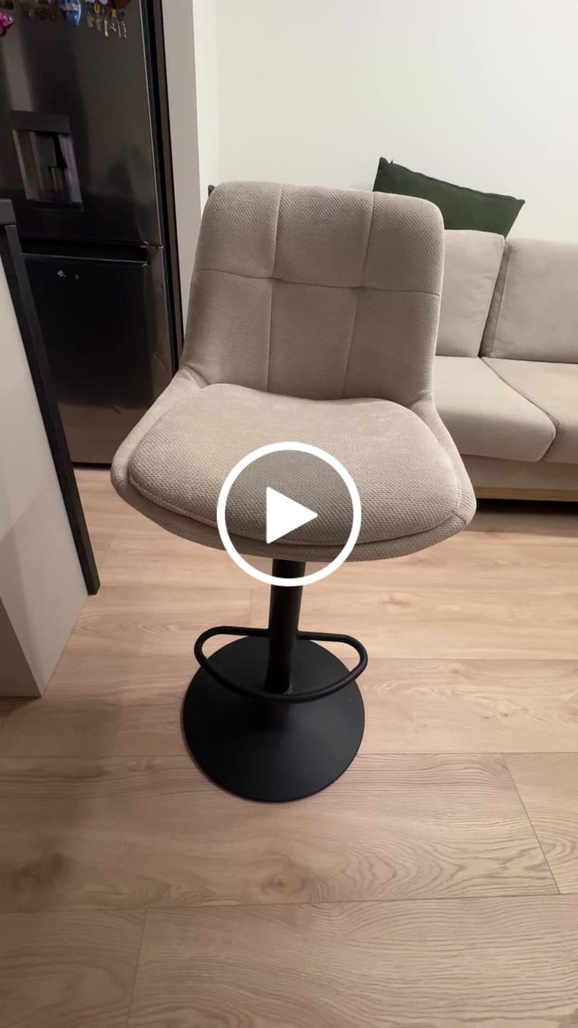 Customer video review of Σκαμπό για Πάσο Κουζίνας Σετ 2 τεμ Κάθισμα Μπαρ Ρυθμιζόμενο Ύψος 63-84 εκ Μεγάλη Βάση Κρεμ LJ-B195W02