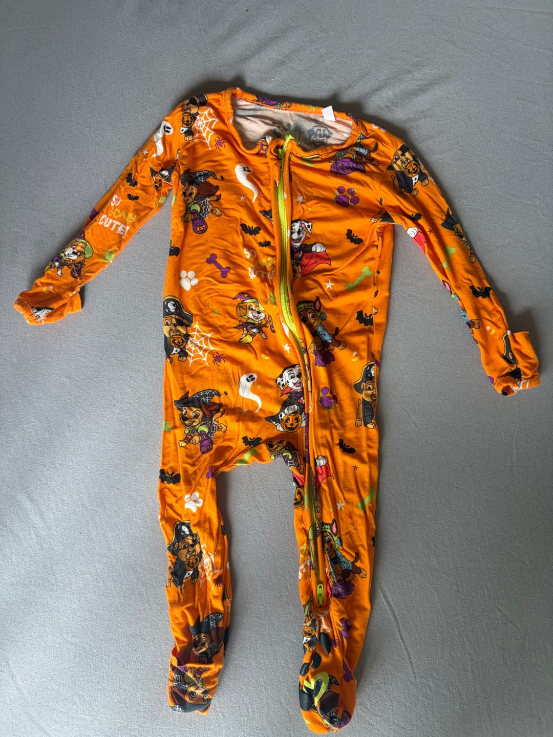 Customer photo review of PAW Patrol: Halloween Pups Bamboo Convertible Footie