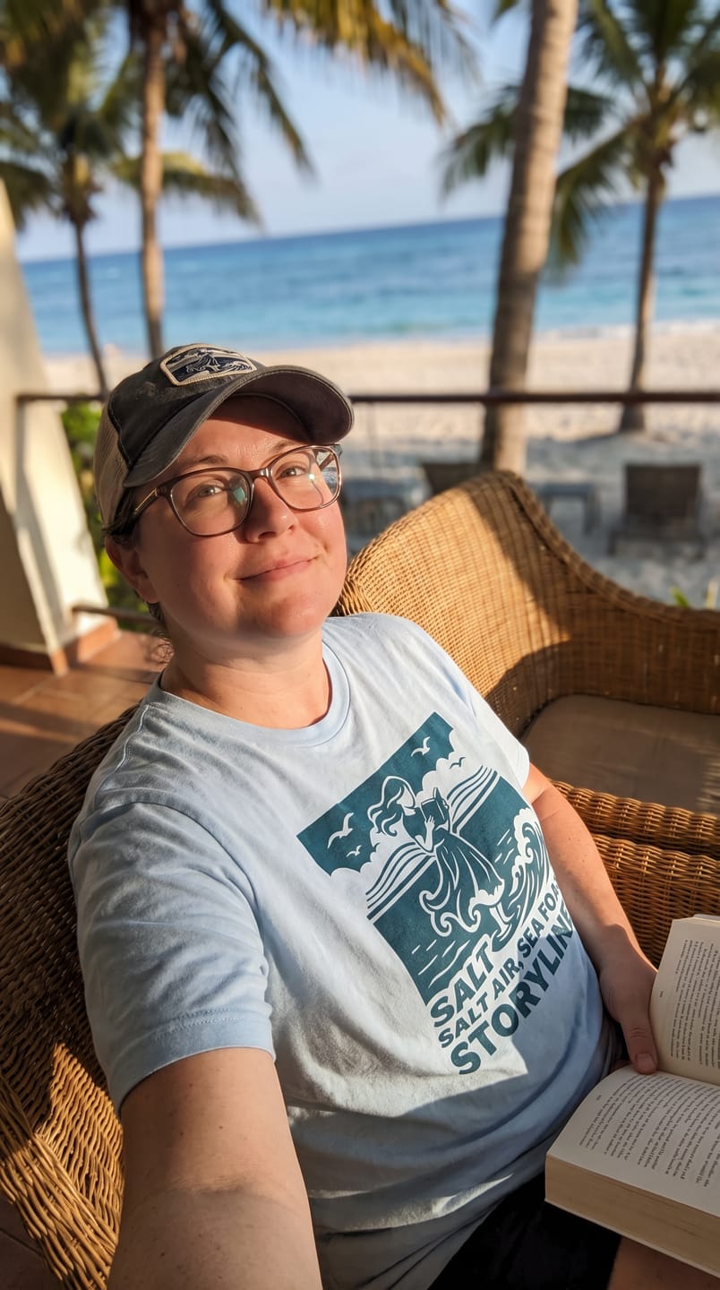 Customer photo review of Salt Air Sea Foam Storylines T-Shirt