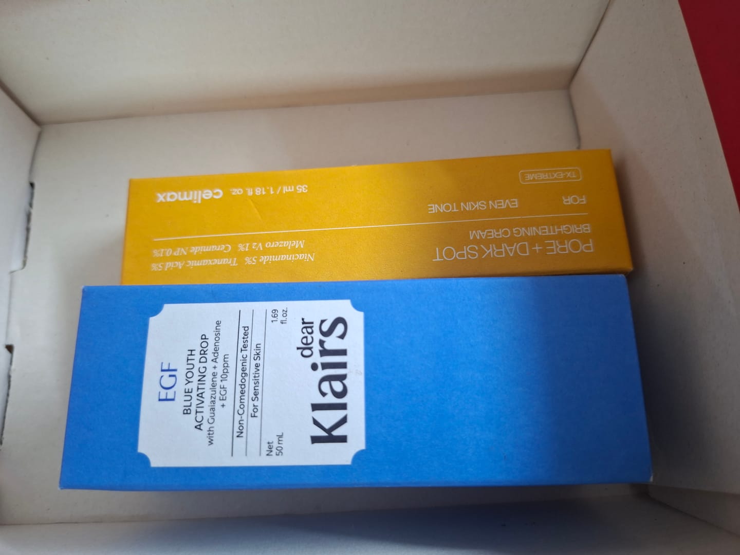 Customer photo review of Celimax Pore + Dark Spot Brightening Cream 35ml