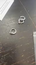 Customer photo review of Dazzling CZ Star Charm Silver-Tone Hoop Earrings
