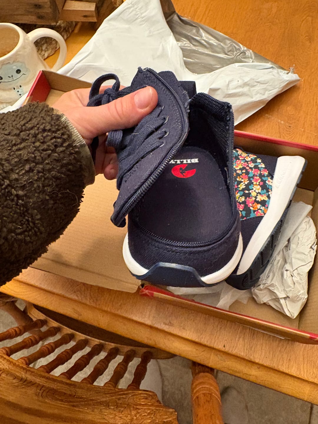 Customer photo review of Navy Floral BILLY Goat Classic High Top