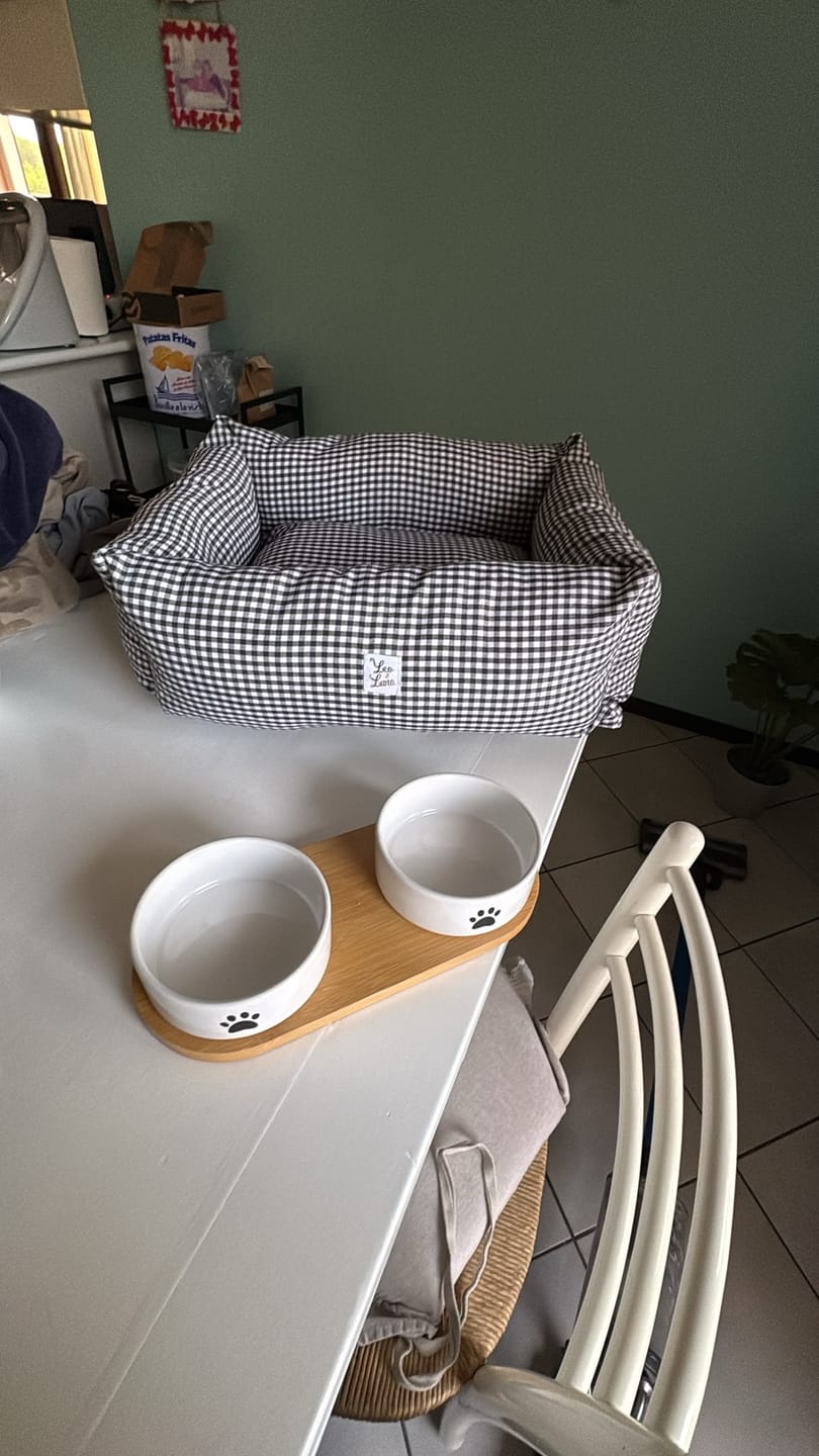 Customer photo review of Divanetto Cotone Vichy Grigio Scuro