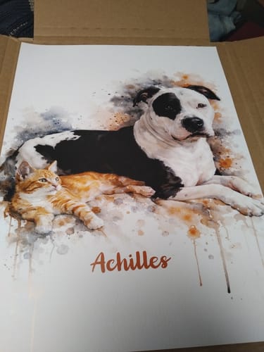 Customer photo review of Personalised Poster - Watercolour Realistic Portrait