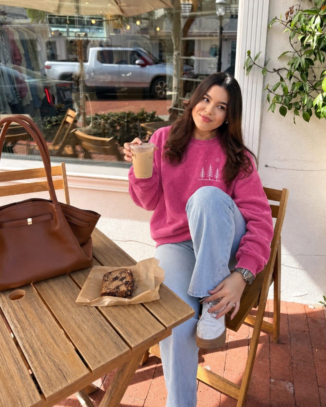 Customer photo review of Take Me Outside Washed Graphic Sweatshirt