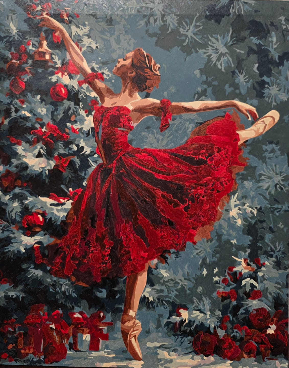 Customer photo review of Ballerina in Red | Paint by Number