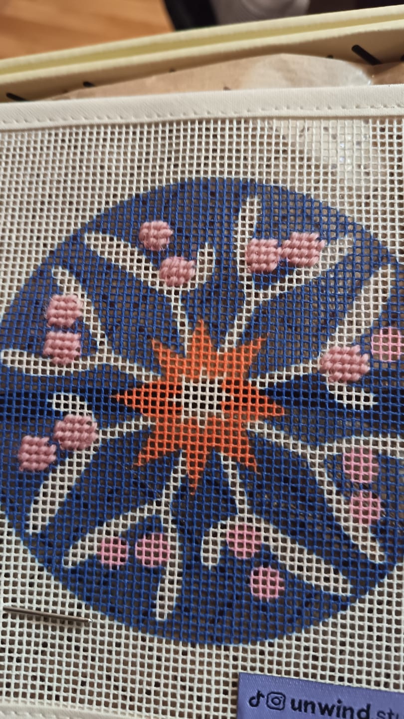 Customer photo review of Mistletoe Star Needlepoint Ornament Kit