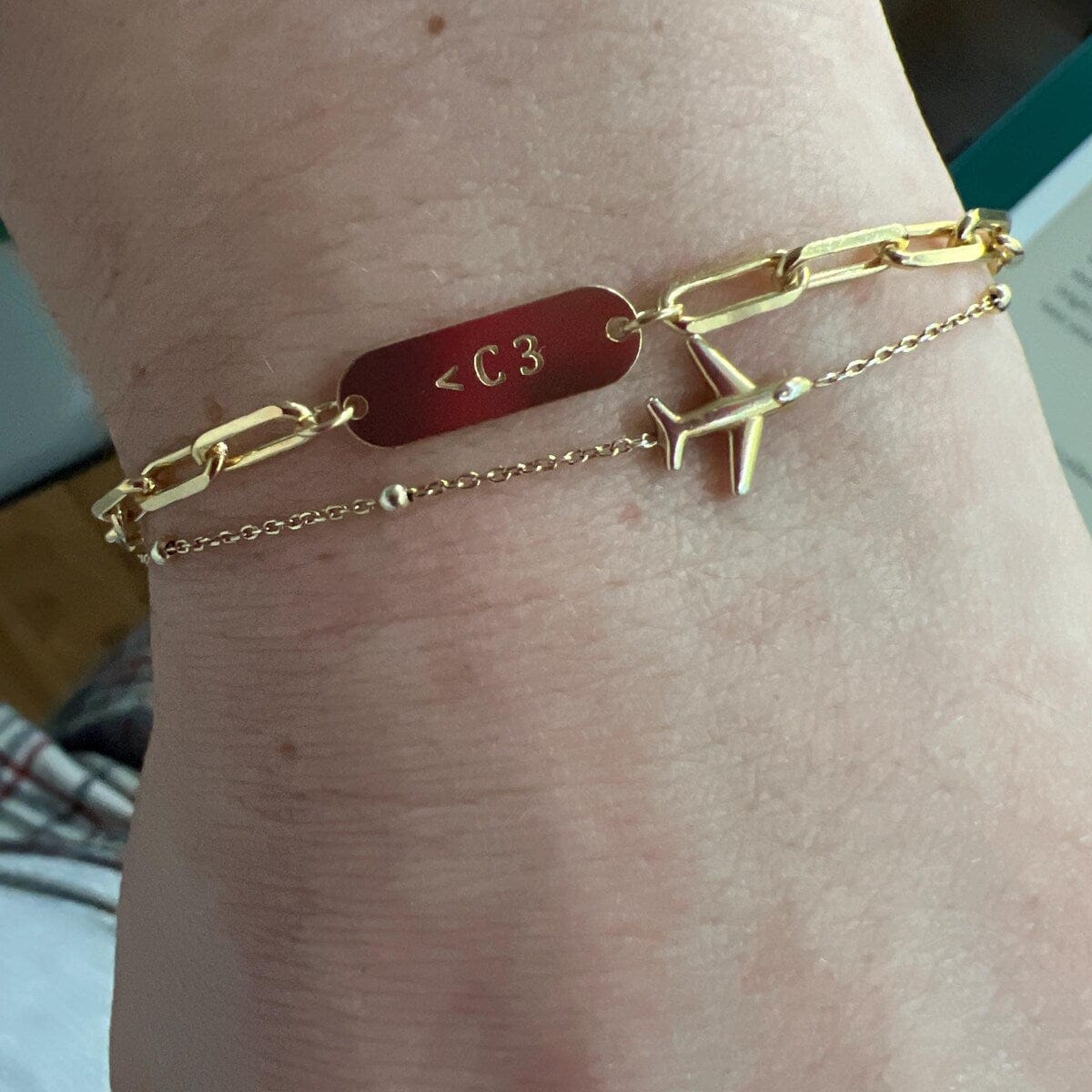 Customer photo review of Personalized bracelet with engravings