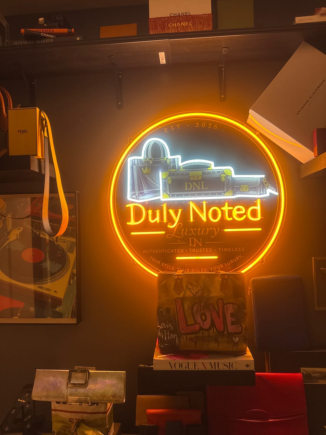 Customer photo review of Duty Noted luxury | LED Neon Sign