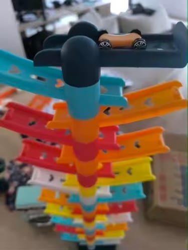 Customer photo review of RaceCascade™ – Stackable Car Racing Tower