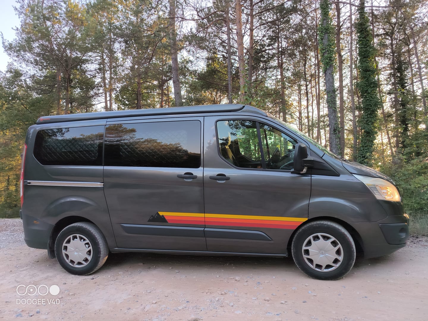 Customer photo review of Van Mountain Stripe Decals – Fits VW Transporter, Multivan, T4, T5, T6 & More