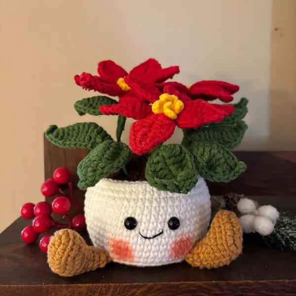 Customer photo review of Personalized Set - Crochet - Christmas Plant Pot Holiday Decor Gift