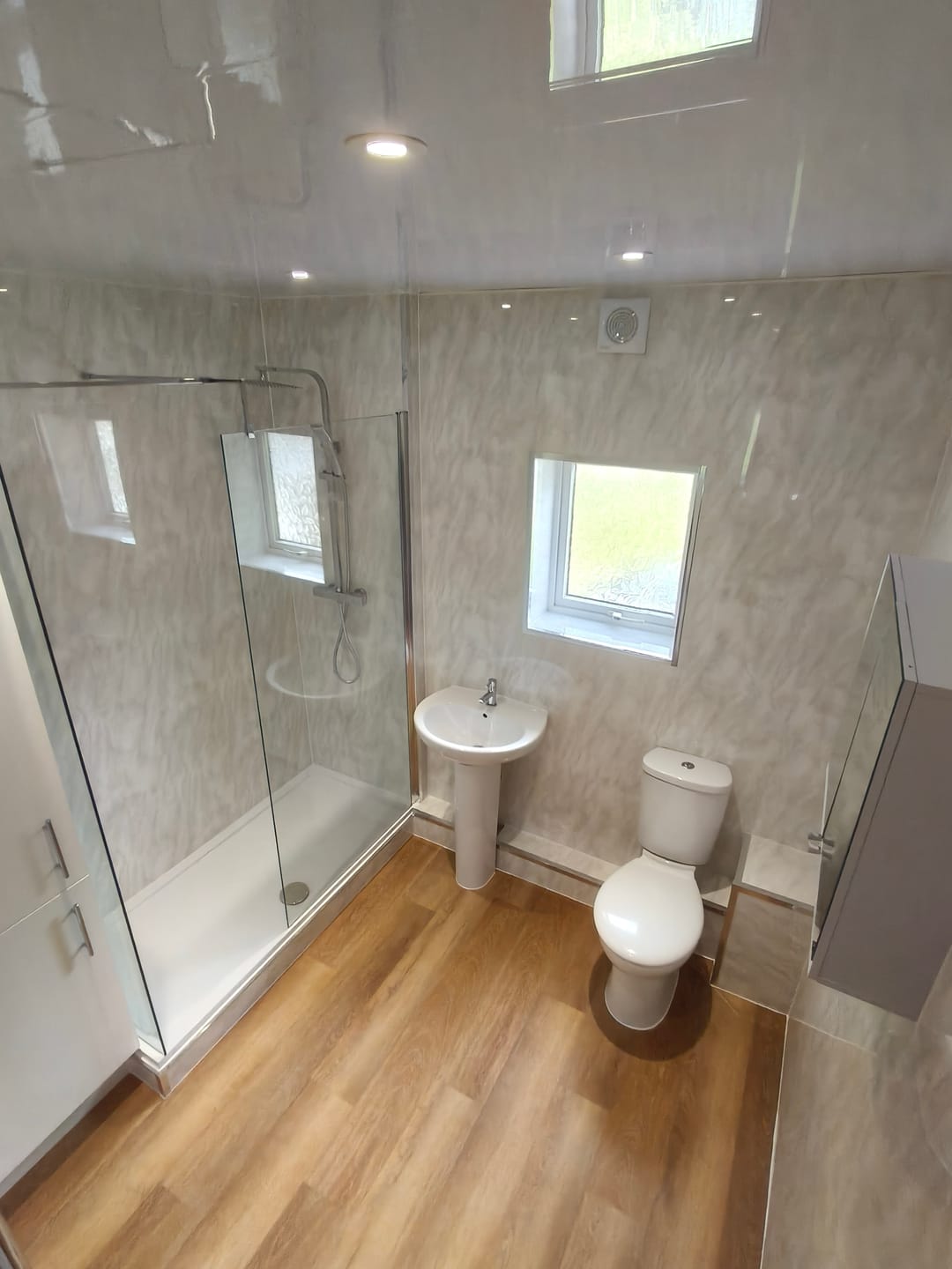 Customer photo review of 10mm Lightning Marble Gloss Shower Panel 1M x 2.4M