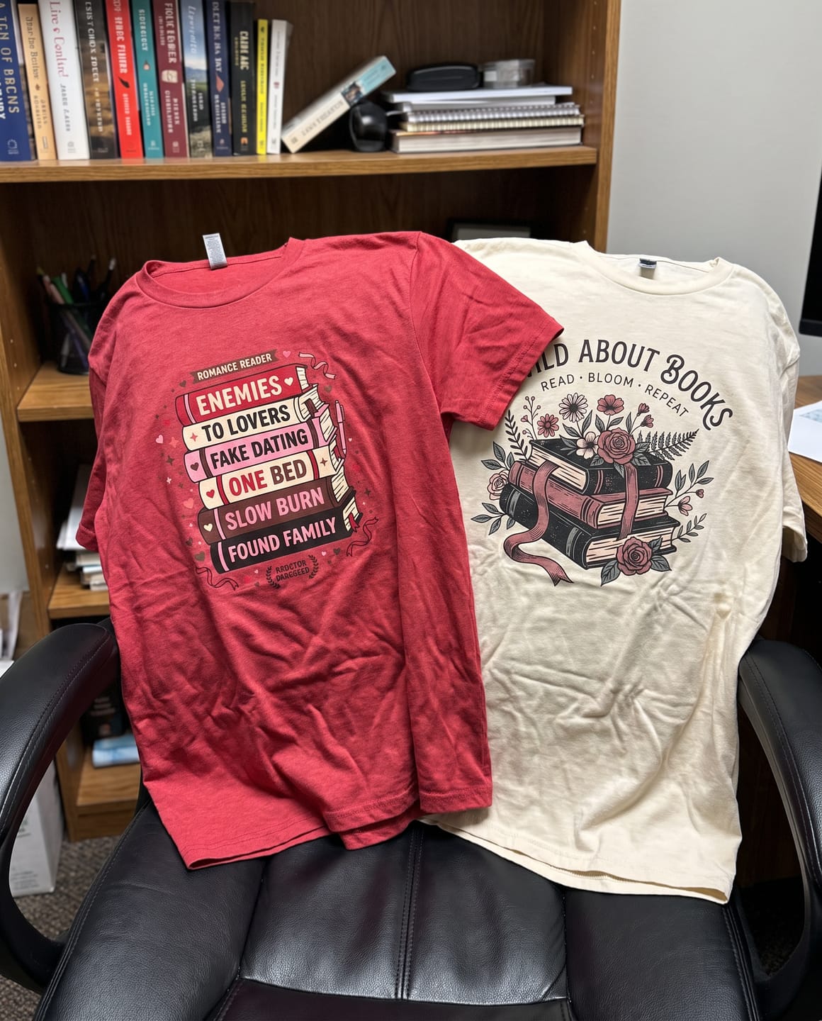 Customer photo review of Wild About Books T- Shirt
