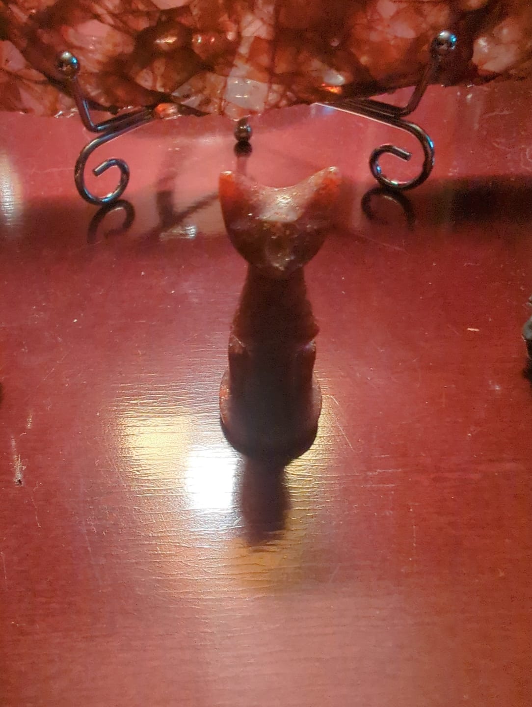 Customer photo review of Natural Crystal Carving Robot Cat