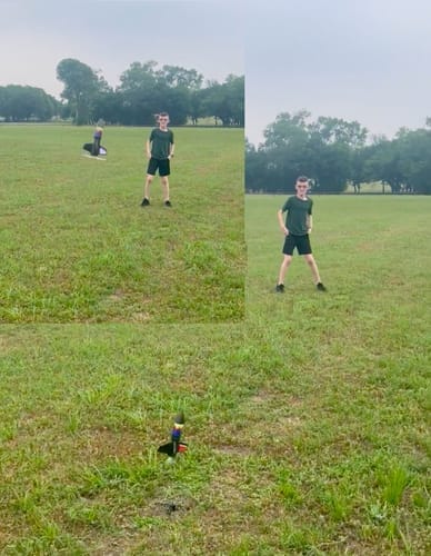 Customer photo review of SkySpinner™ – Parachute Rocket Launcher