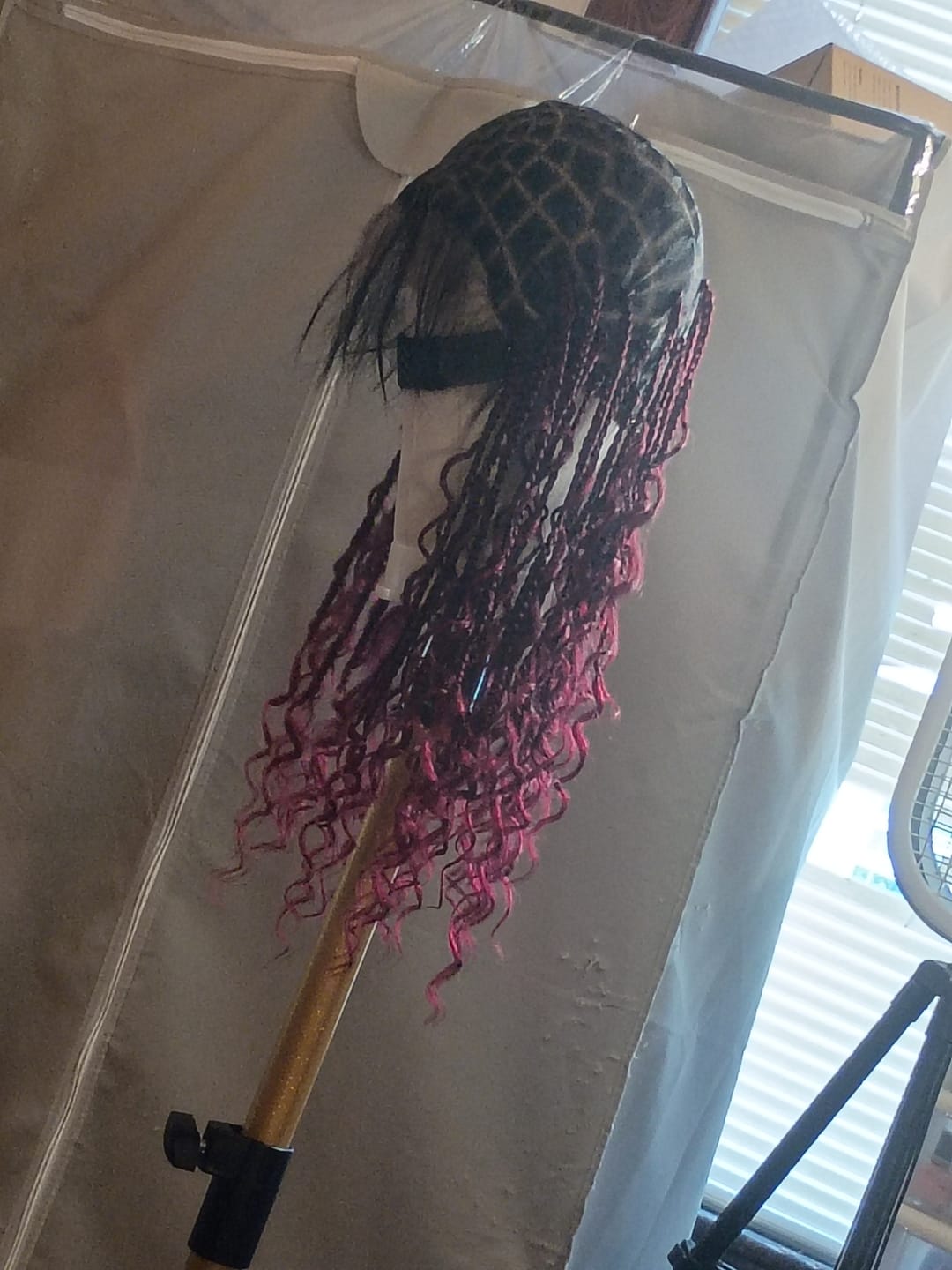 Customer photo review of Zury Sis Loop Crochet Braids - V11 BOHO DEEP CURLY 14"16"18"