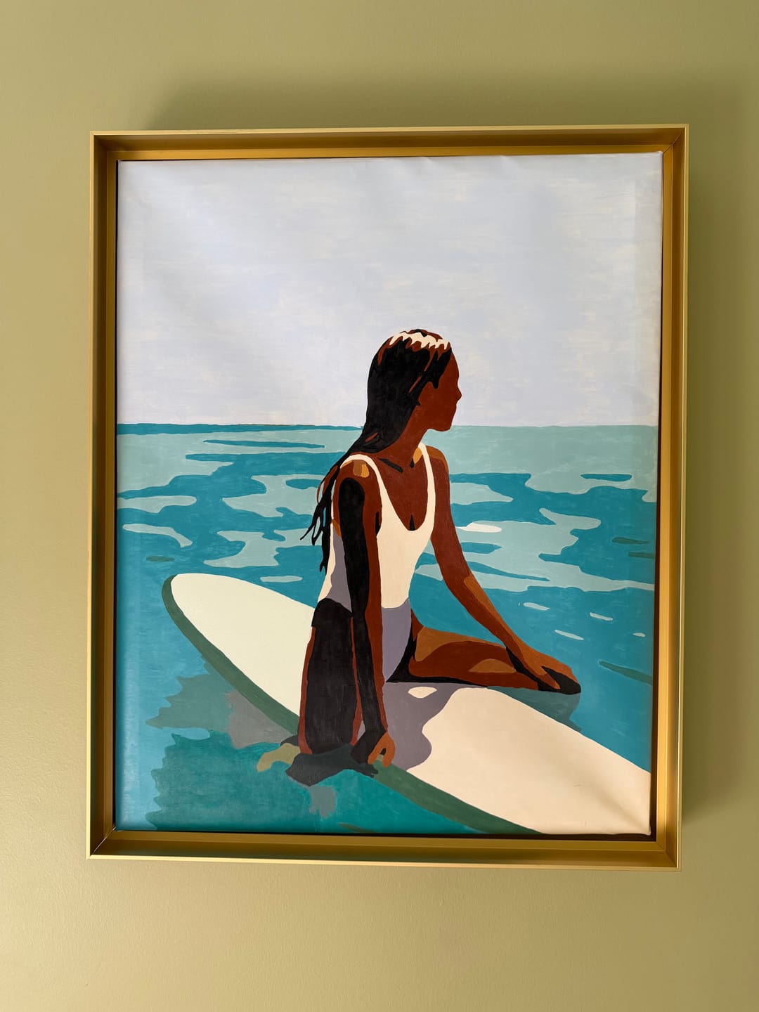 Customer photo review of Lady on the surfboard | Paint by Number