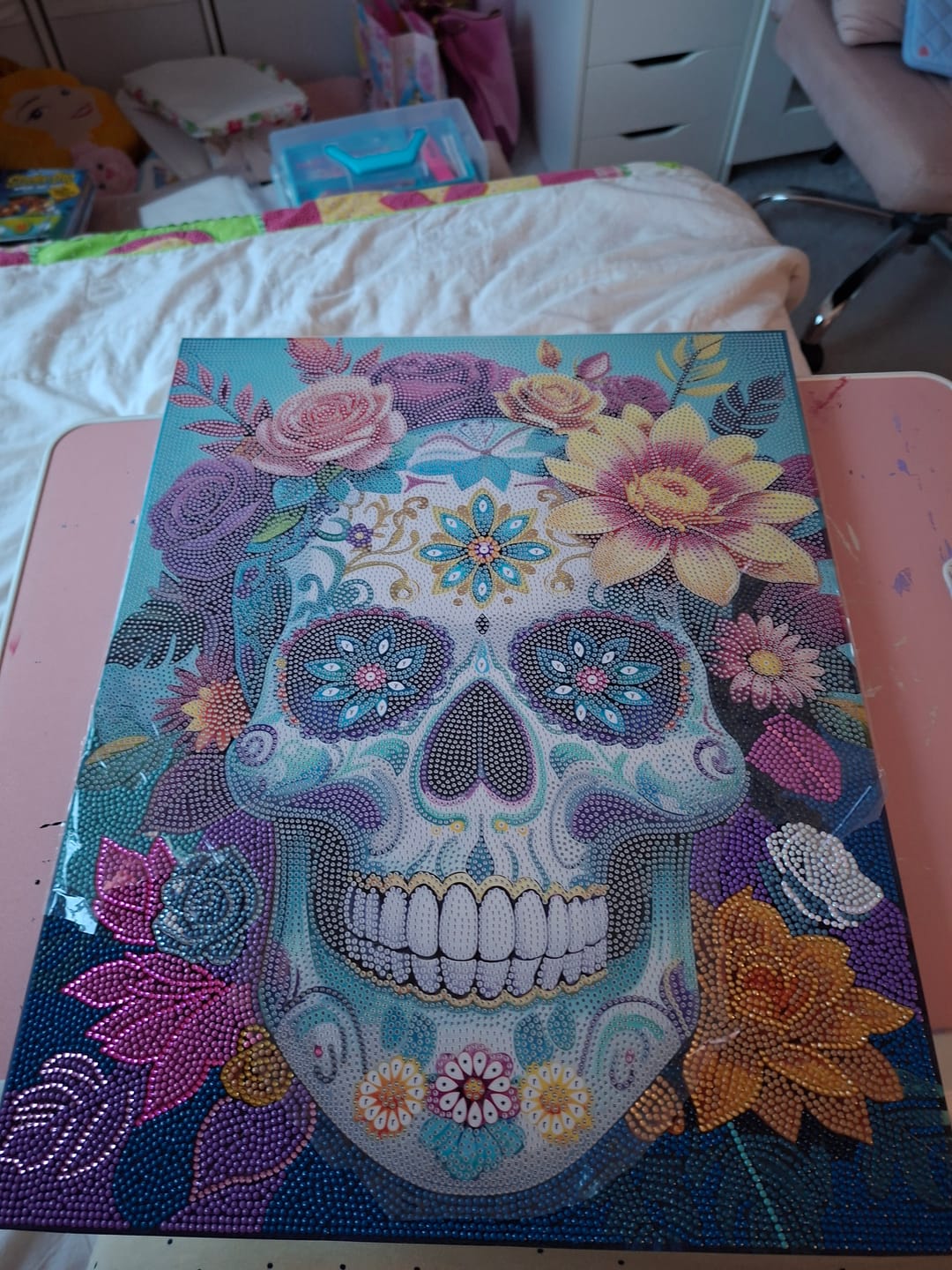 Customer photo review of Sparkling Skull Crystal Art Canvas Kit 40x50cm