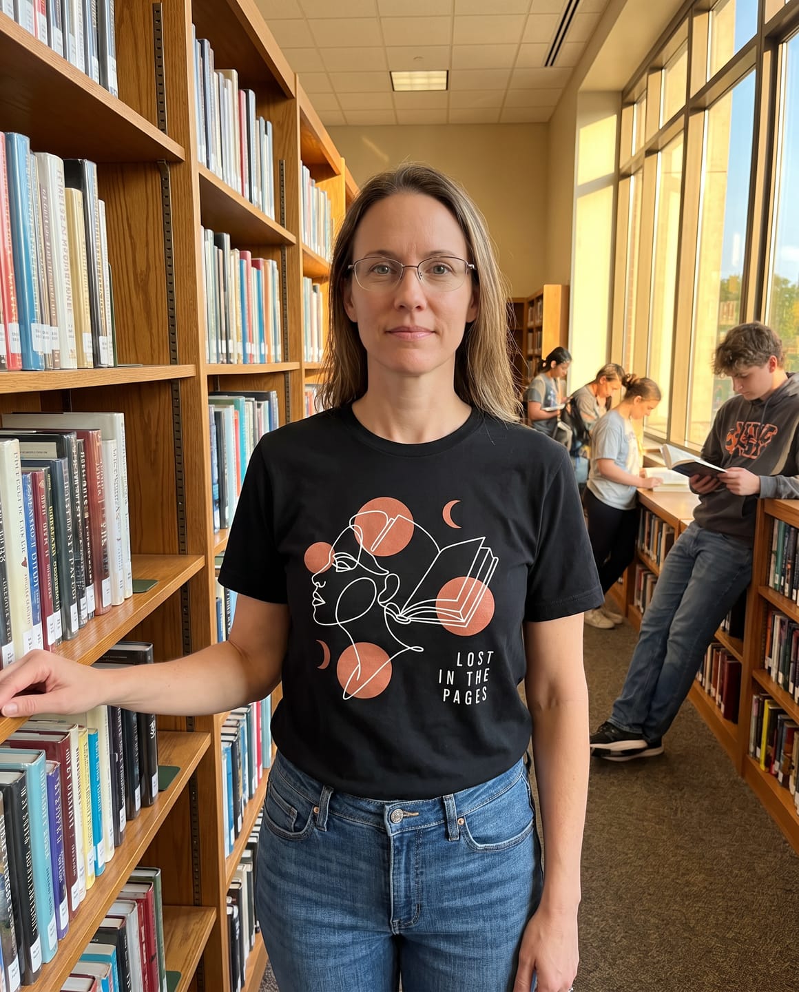 Customer photo review of Lost In The Pages T-Shirt