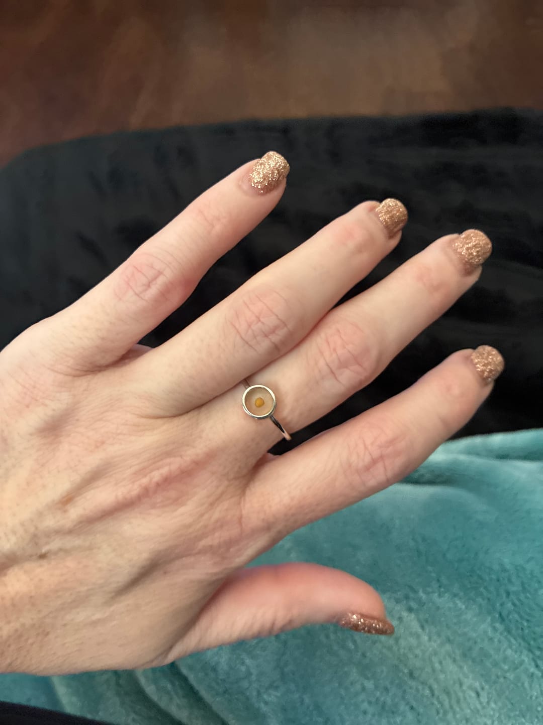 Customer photo review of Thin Bezel Mustard Seed - Ring