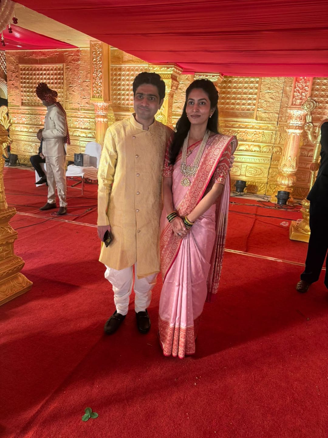 Customer photo review of All Gold Zari Banarasi Shalu Pastel Pink  Real Zari Saree- Real gold zari