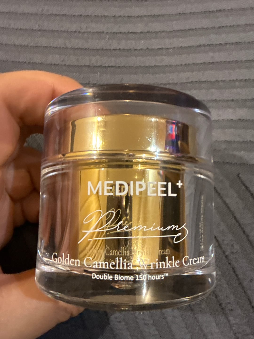 Customer photo review of Premium līmeņa ādu atjaunojošs krēms ar kamēlijas ekstraktu MEDI-PEEL Premium Golden Camellia Wrinkle Cream