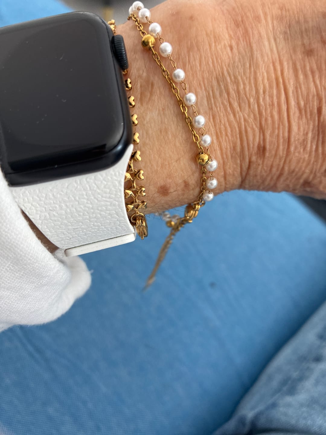 Customer photo review of Double White Bracelet