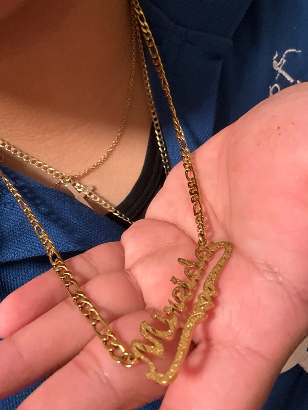 Customer photo review of Diamond Cut Heart Name Necklace