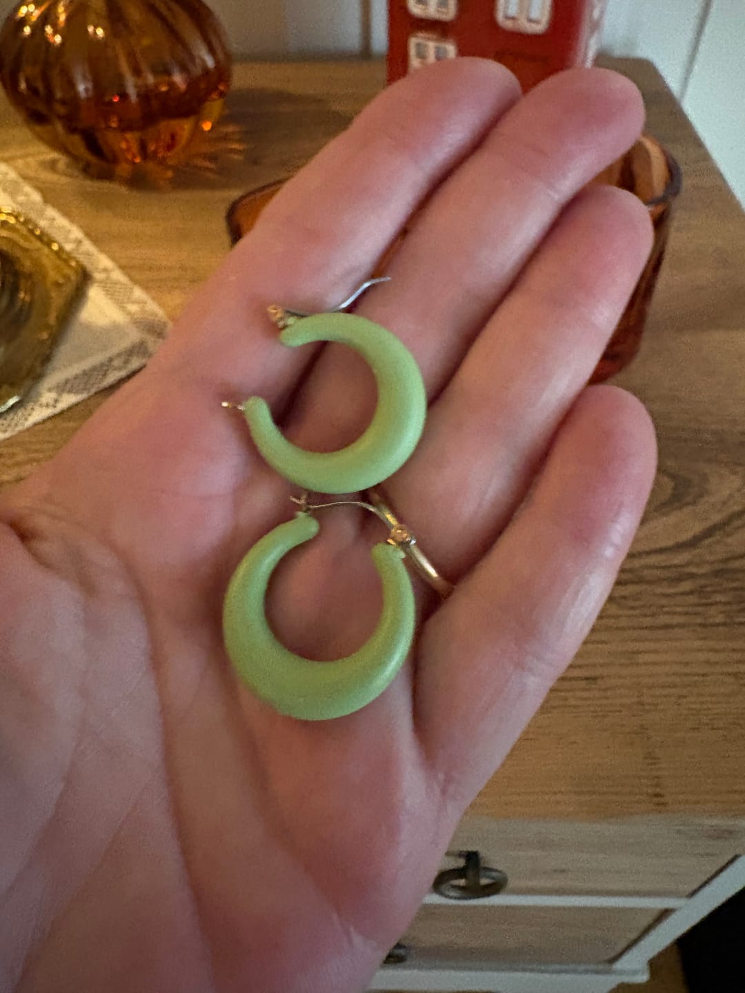 Customer photo review of Donna - Plastic Hoop Earring