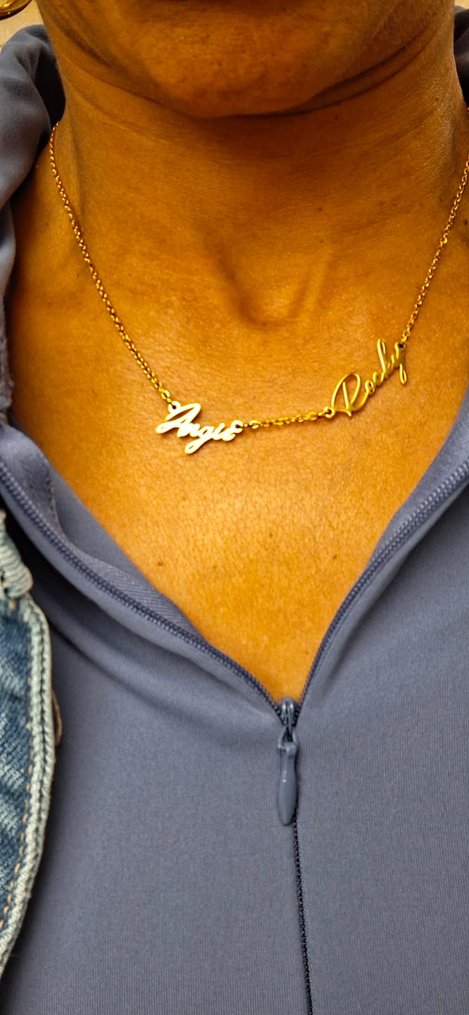 Customer photo review of Multi Name Necklace