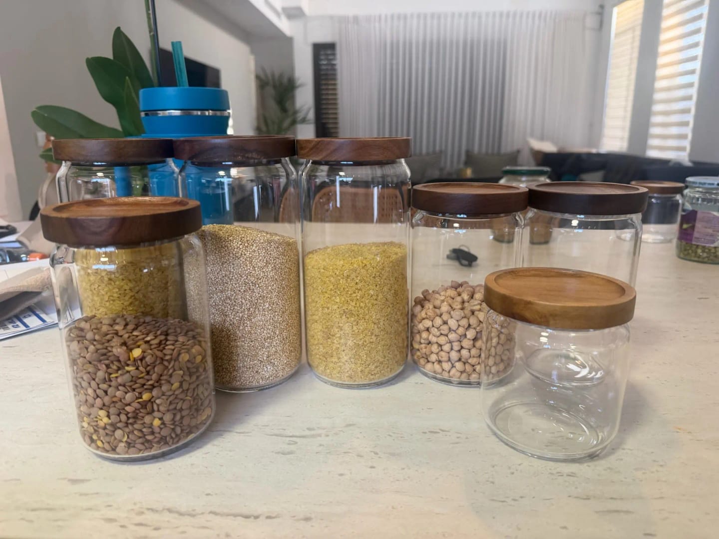 Customer photo review of Airtight Glass Canister with Wood Lid — Kitchen Storage Jar
