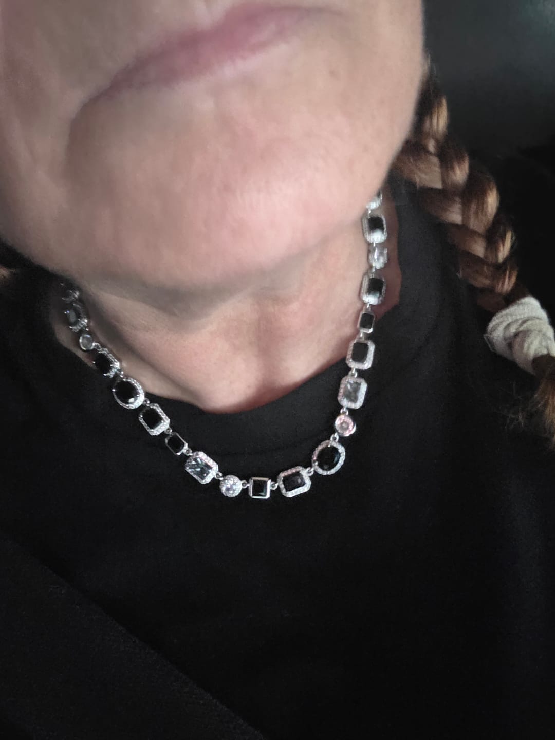 Customer photo review of Onyx (Black) Solstice Gemstone Necklace