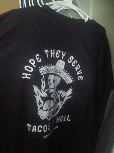 Customer photo review of TACOS TEE