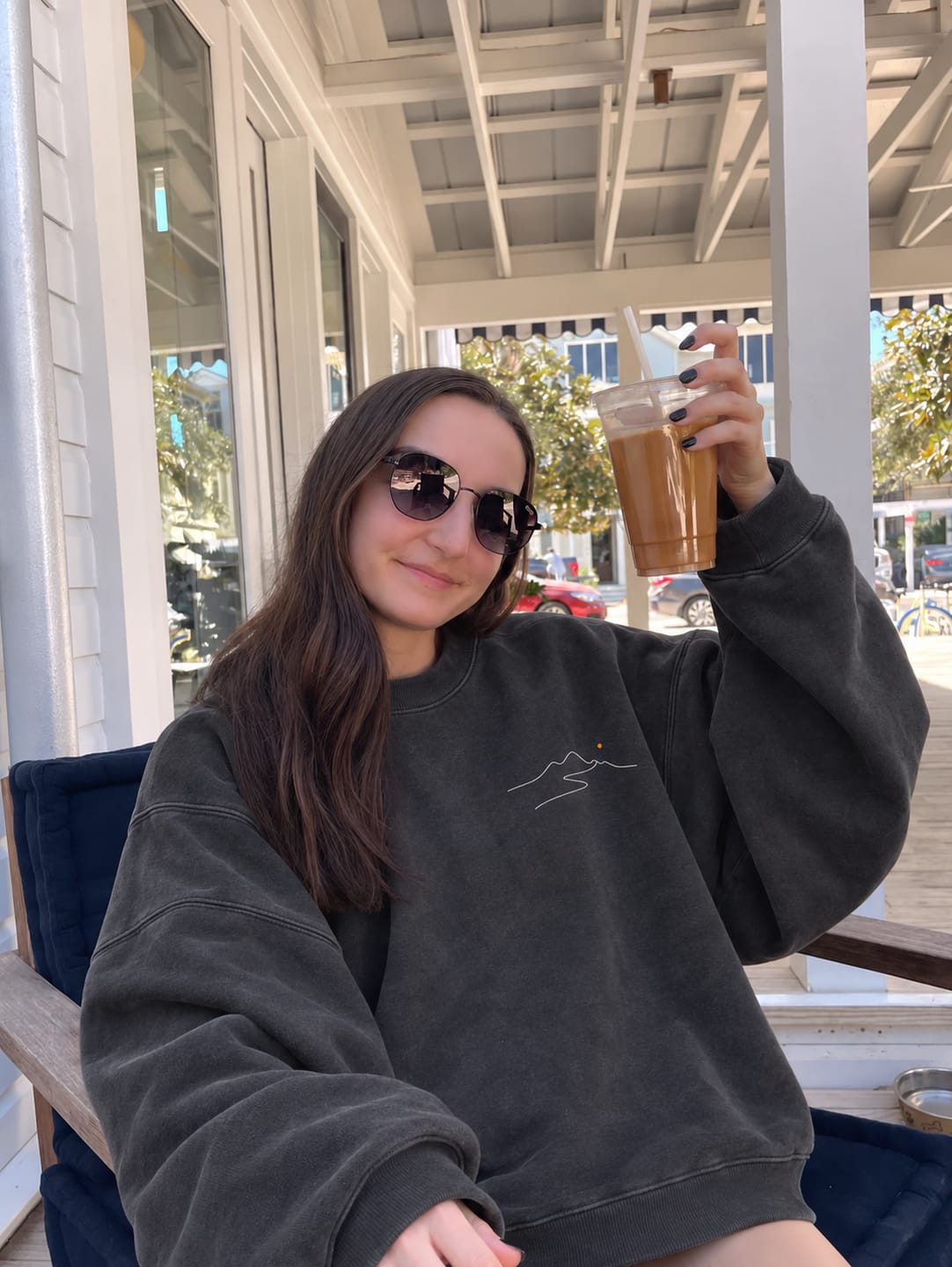 Customer photo review of Go Where You Feel Most Alive Washed Graphic Sweatshirt