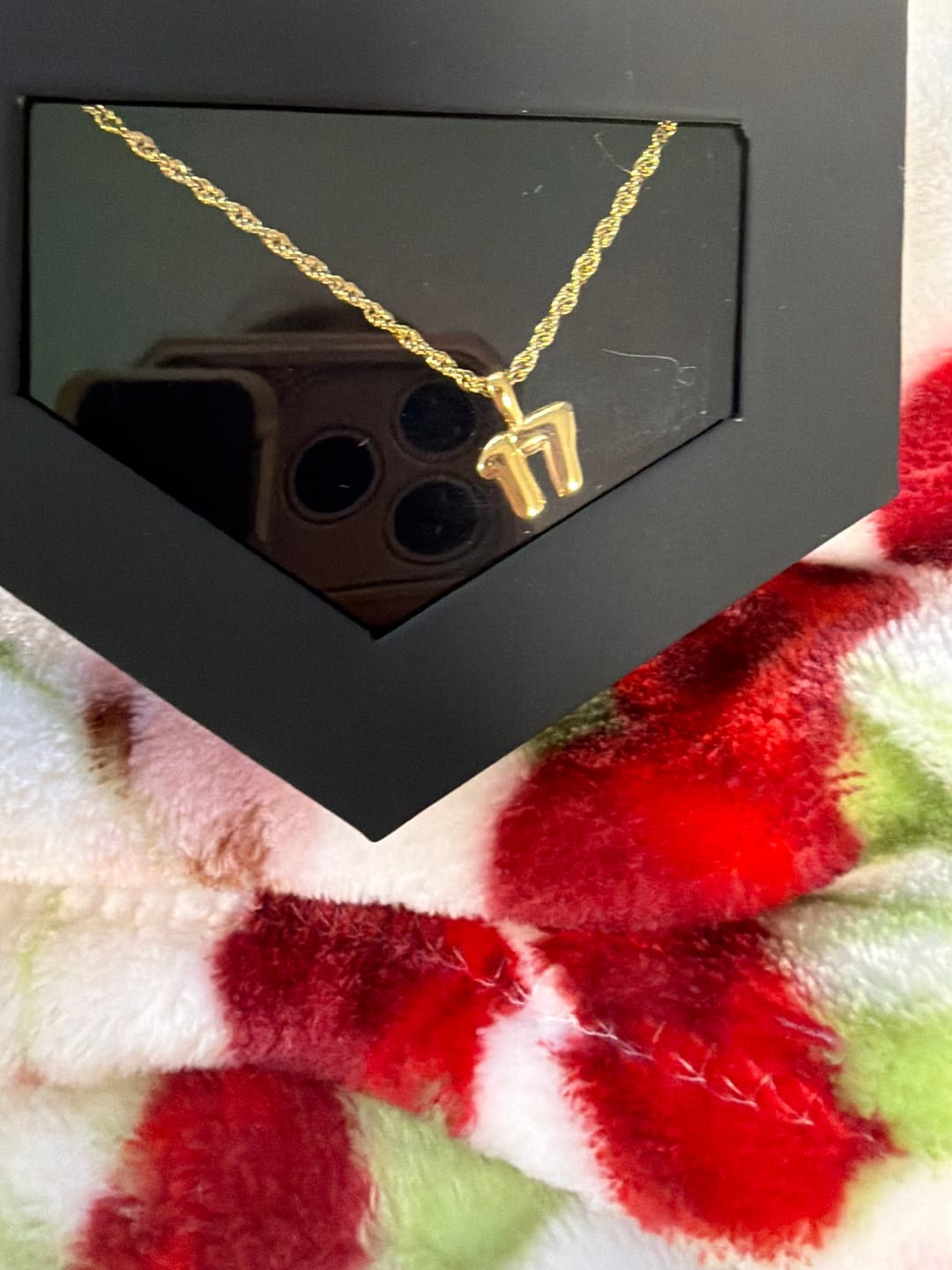 Customer photo review of Bubble Number Necklace