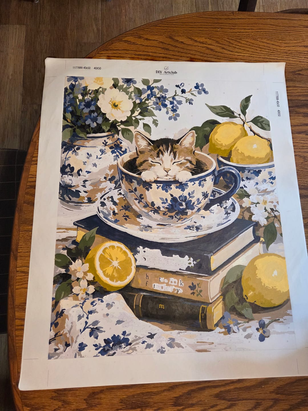 Customer photo review of Tea Time Whiskers | Paint by Number