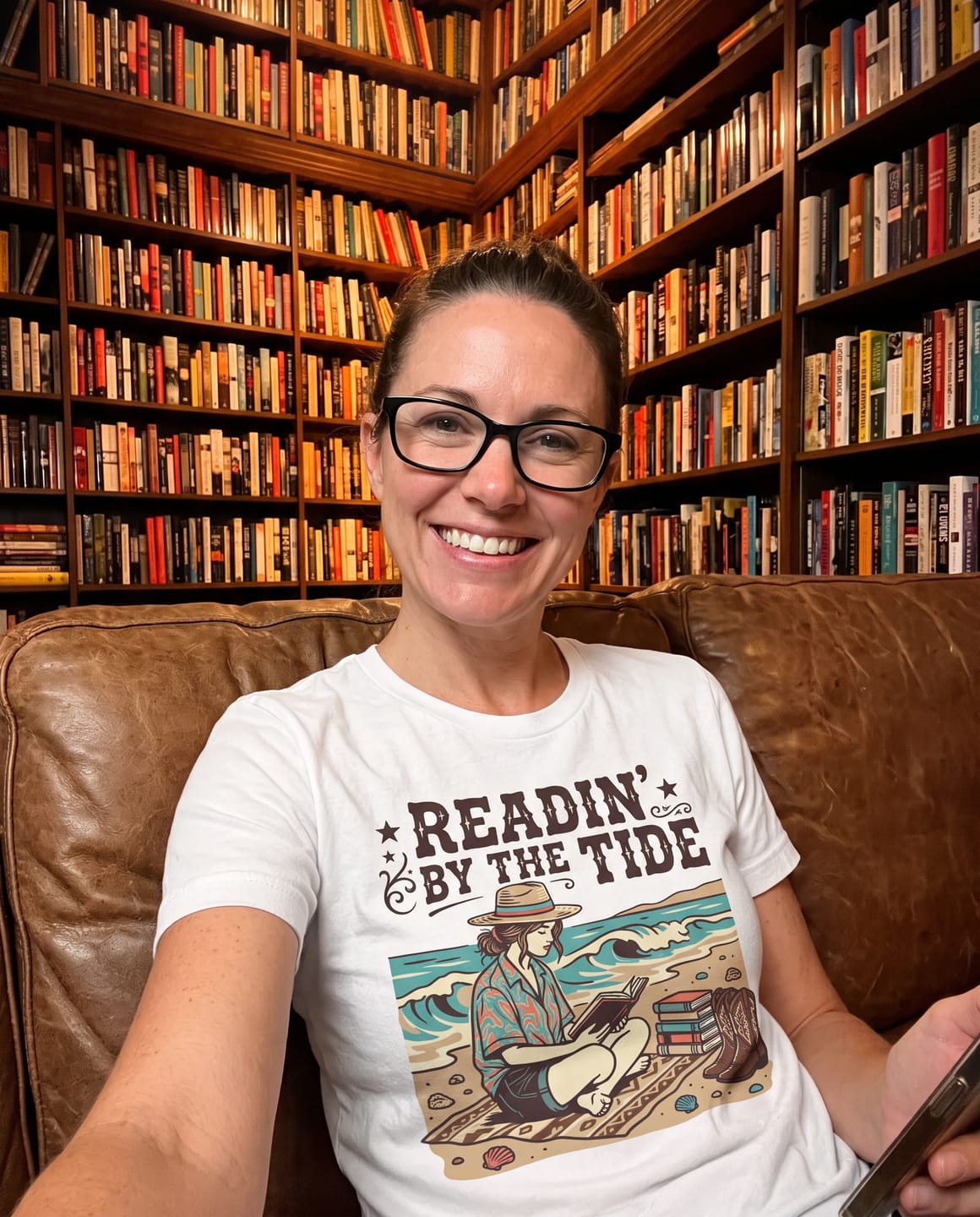 Customer photo review of Reading By The Tide T-Shirt