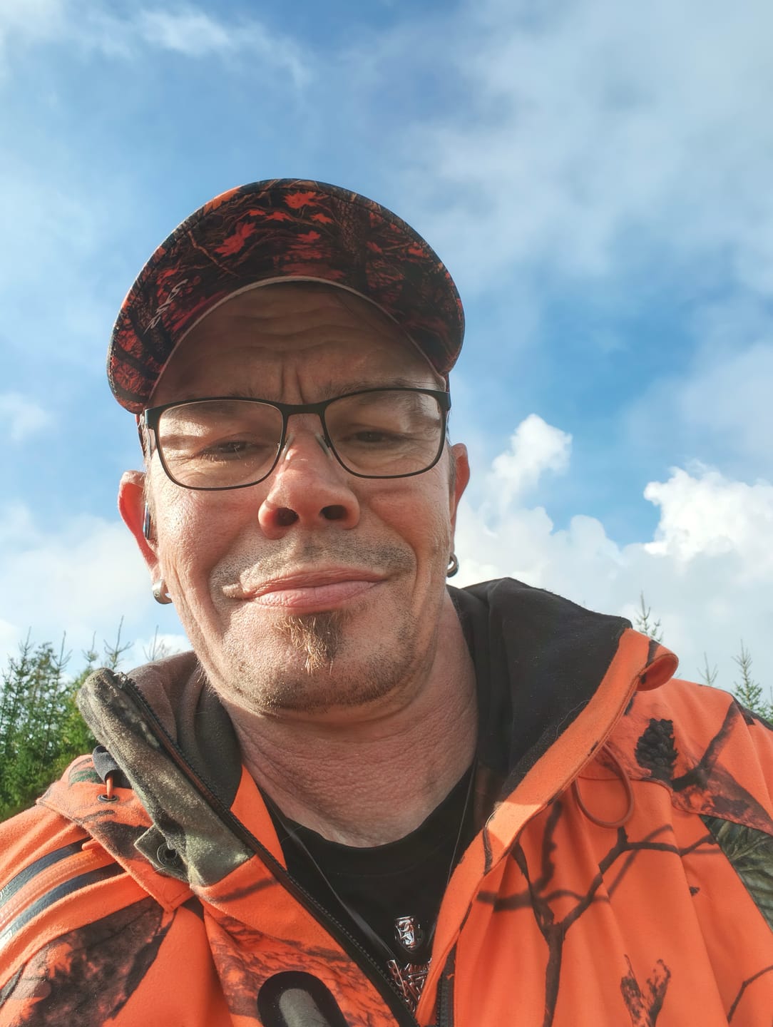 Customer photo review of Maxcorners Moose Hunting Orange Forest Personalized 3D Cap