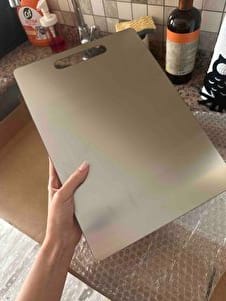 Customer photo review of Stelion™ Paslanmaz Çelik Kesme Tahtası