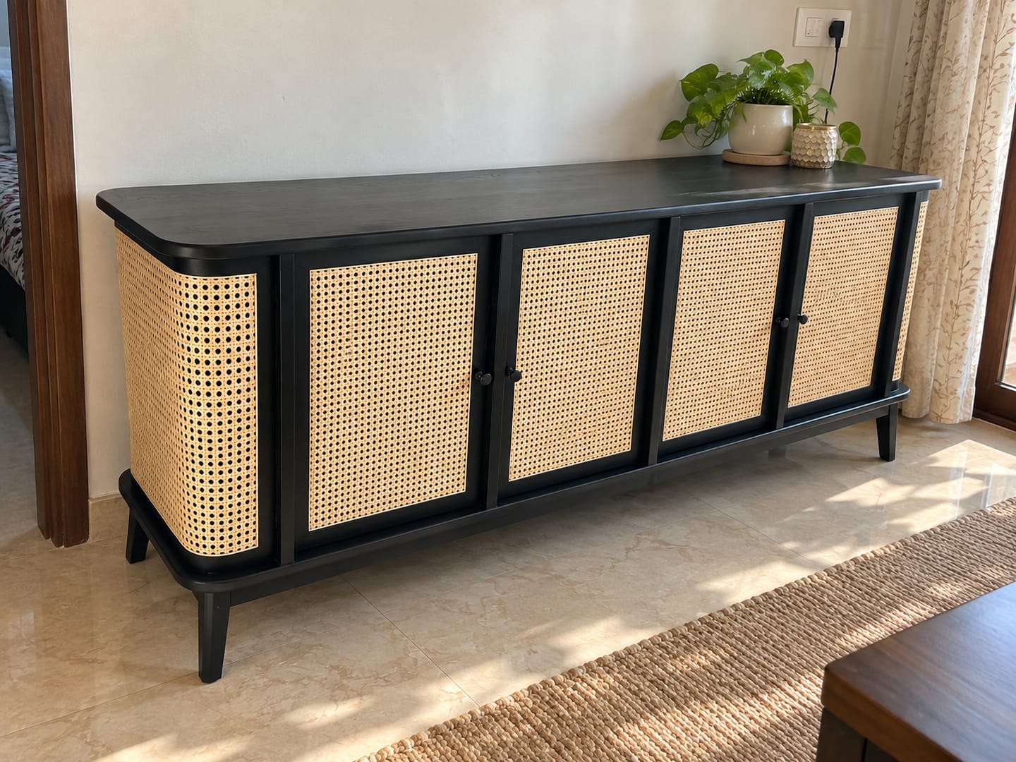 Customer photo review of Spiridon Mango WOOD & RATTAN SIDEBOARD BLACK